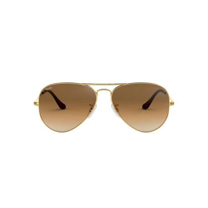 Ray-Ban RB3025 Aviator Gradient Sunglasses in Gold with Light Brown Gradient Lenses