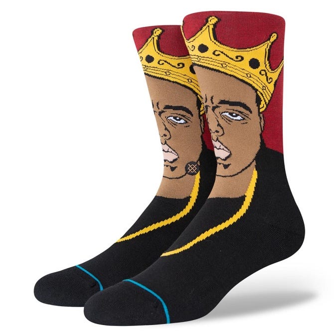 Stance The Notorious Big Biggie Resurrected Crew Socks in Black