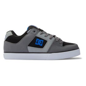 DC Shoes Pure Leather Shoes In Black/Grey/Blue