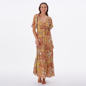 Rip Curl Wanderer Maxi Dress In Maroon