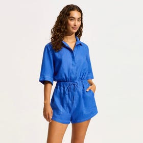 Corfu Elasticated Waist Playsuit - Women