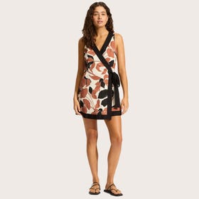 Secret Garden Mini Wrap Mini Dress - Women