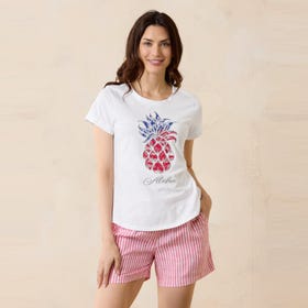 Americana Pineapple Lux Short-Sleeve T-Shirt - Women