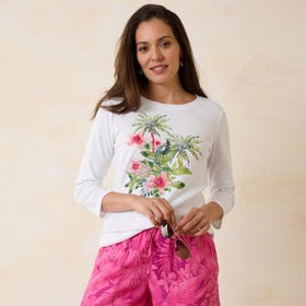 Ashby Isles Coastal Palms 3/4-Sleeve T-Shirt - Women