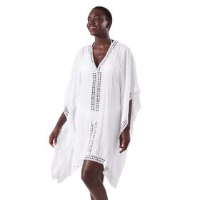 Lace Trim Tunic Swim Cover-Up - Women